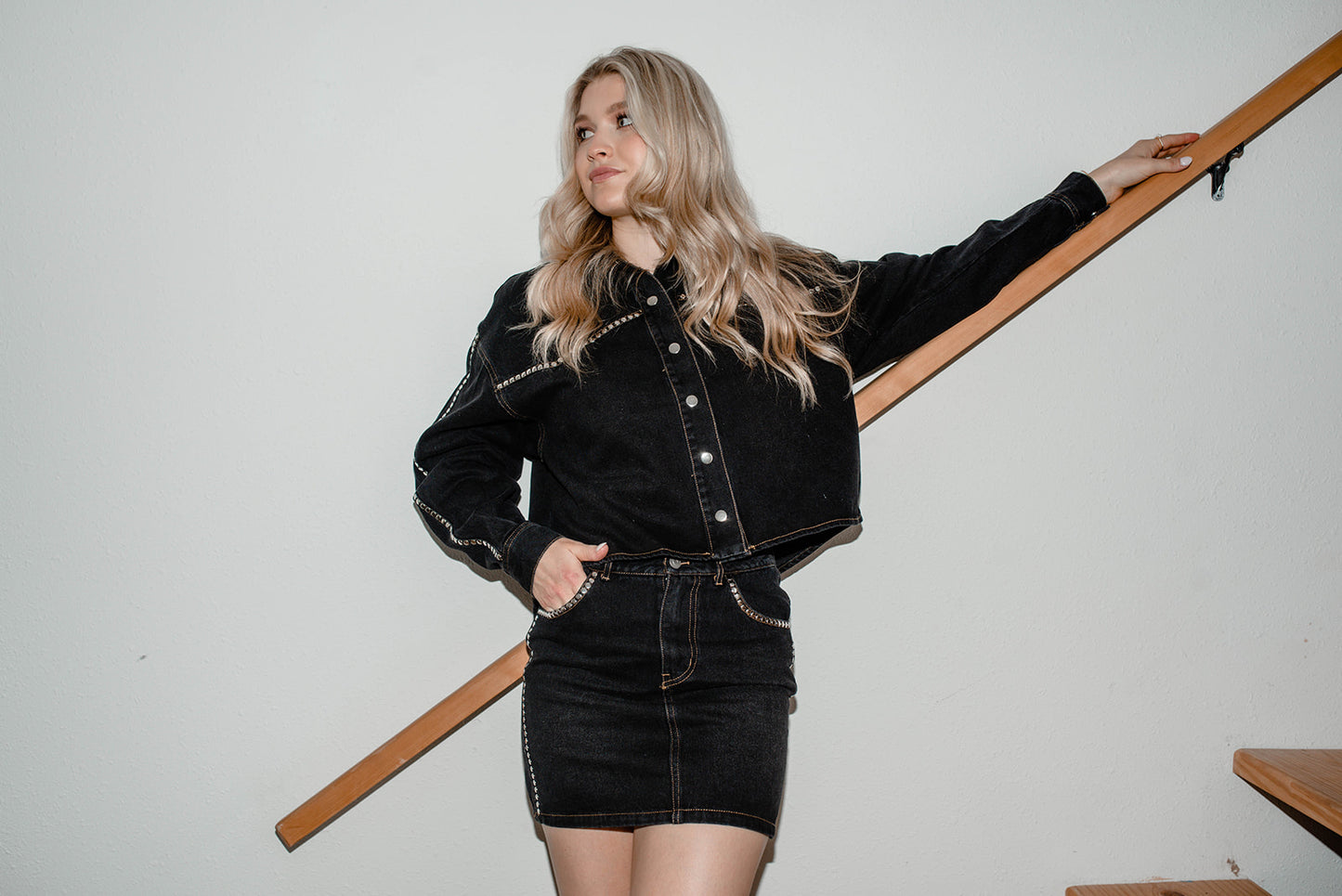 Black Denim Set - Skirt