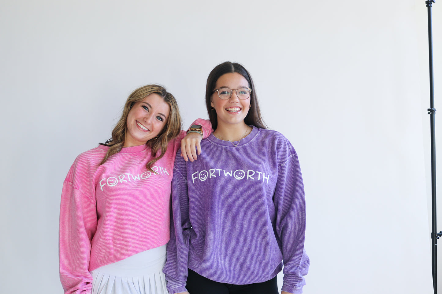 Purple Fort Worth Smiley Sweatshirt