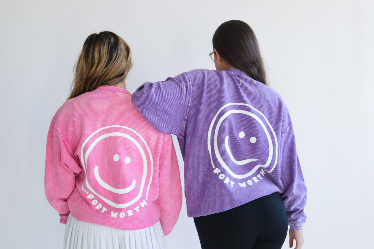 Purple Fort Worth Smiley Sweatshirt