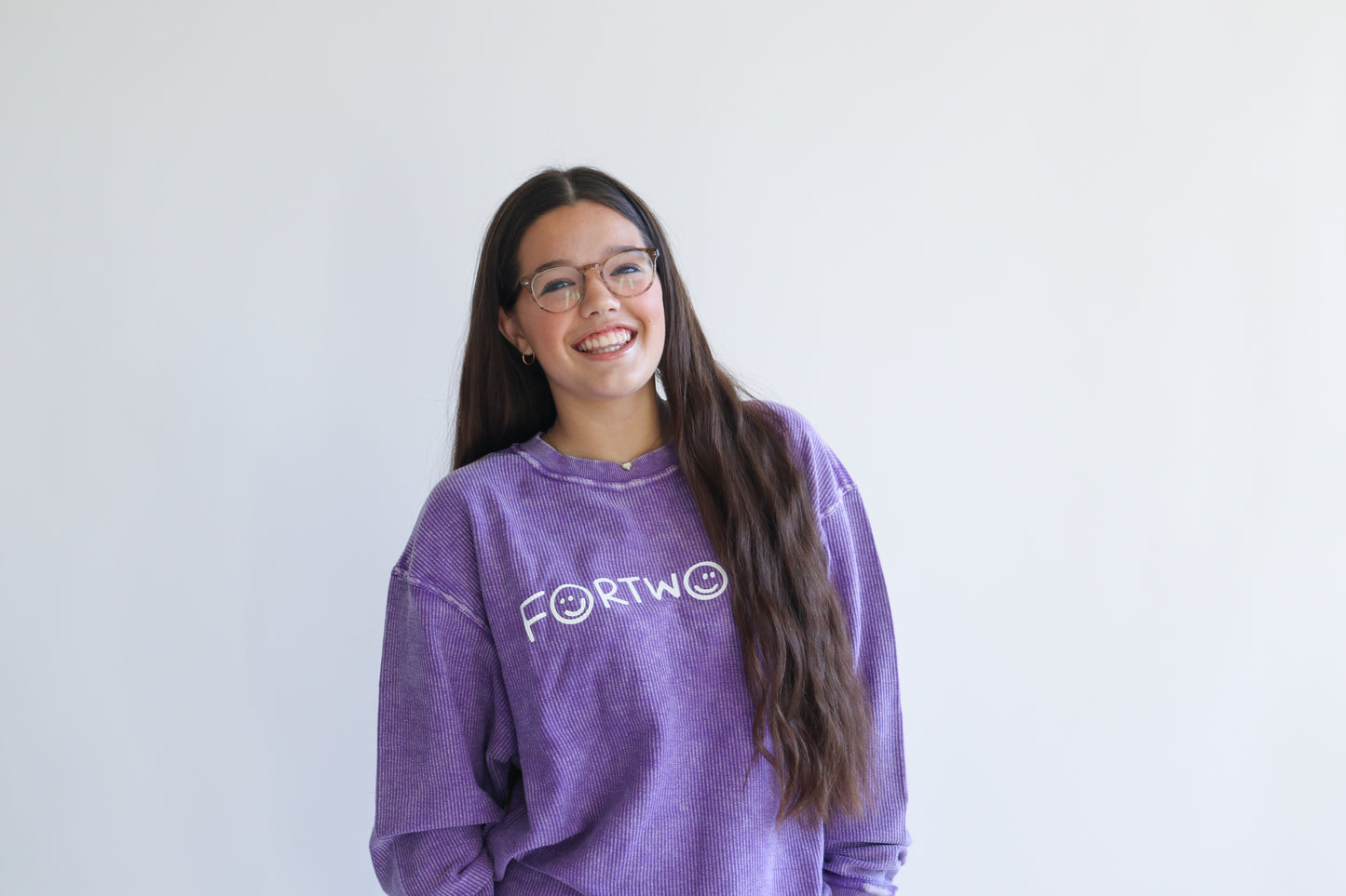 Purple Fort Worth Smiley Sweatshirt