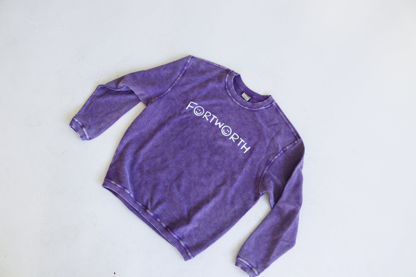 Purple Fort Worth Smiley Sweatshirt